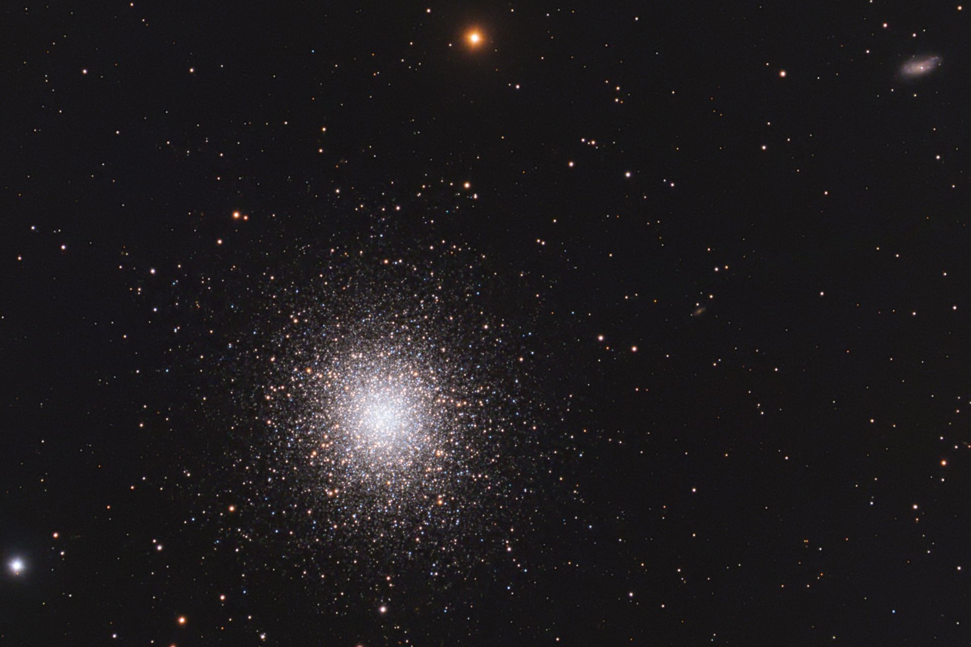 Real globular cluster Messier13 in Hercules taken with CCD and telescope Real globular cluster Messier13 in Hercules taken with CCD and telescope
